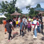Kids involved in a game show at the asaba fun fair held at the Nelson Mandela Gardens and resorts, asaba